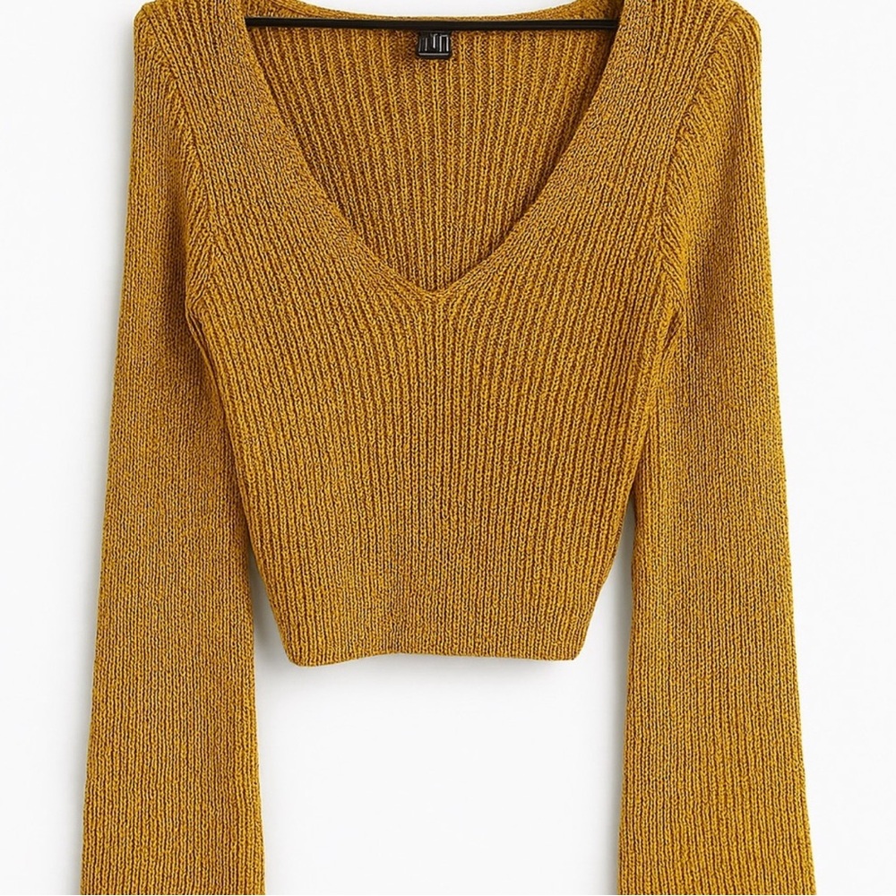 Forever 21 Golden V-Neck Sweater